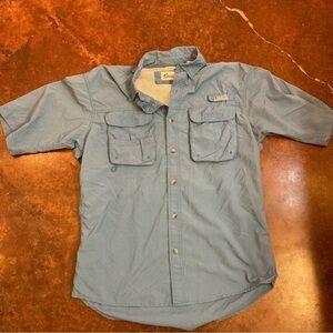 Mens World Wide Sportsman Short Sleeve Button Front Fishing Shirt